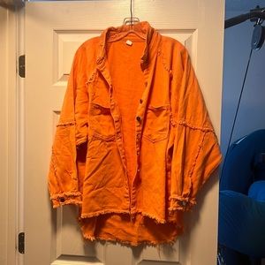 Orange denim jacket women’s Xl